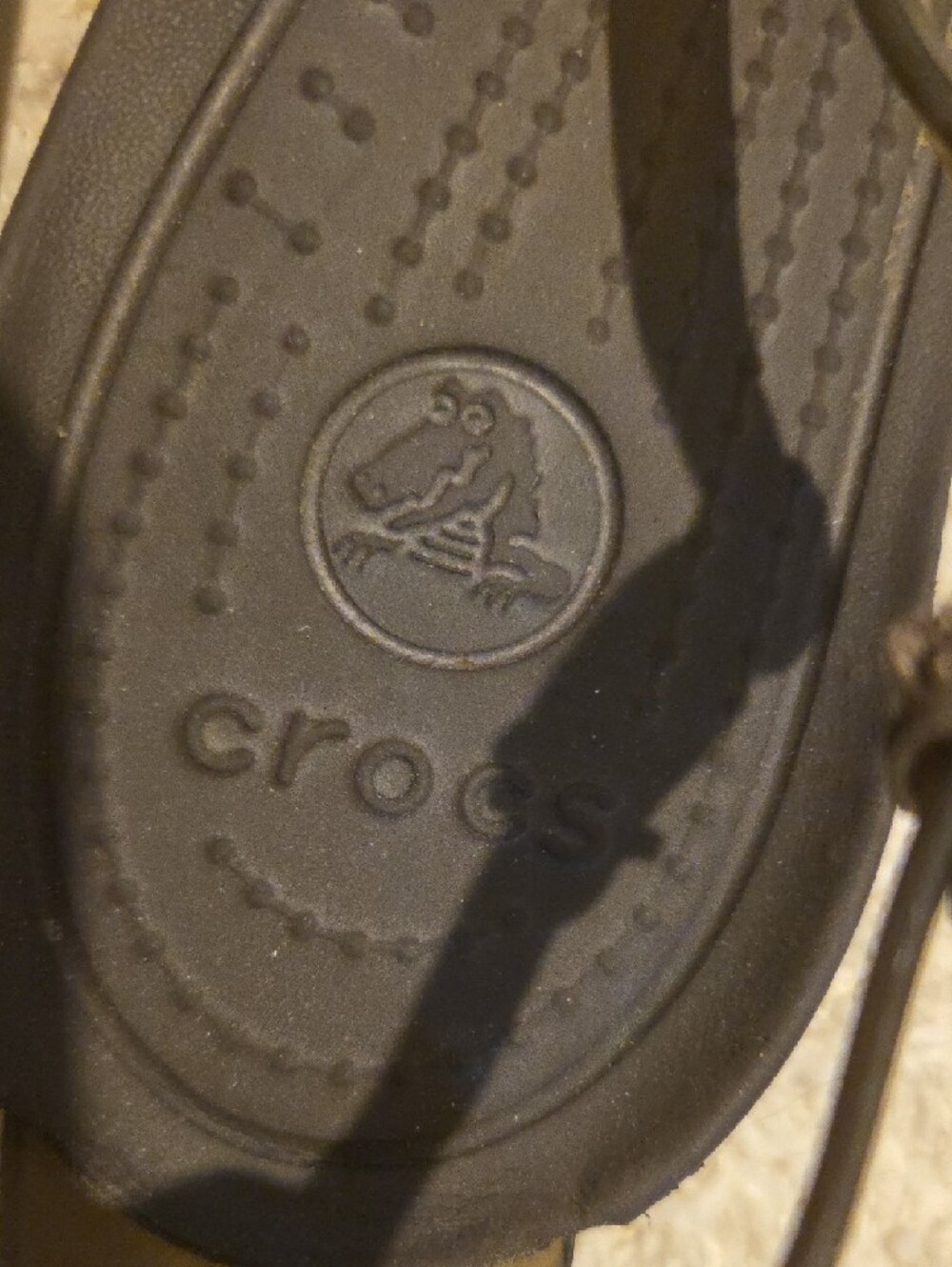 CROCS Black Strappy Slingback Sandals with Gold Studs - Picture 2 of 7